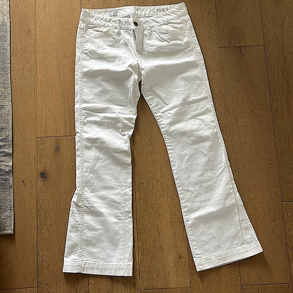 Gap, white boot cut jeans.  Brand new, never worn